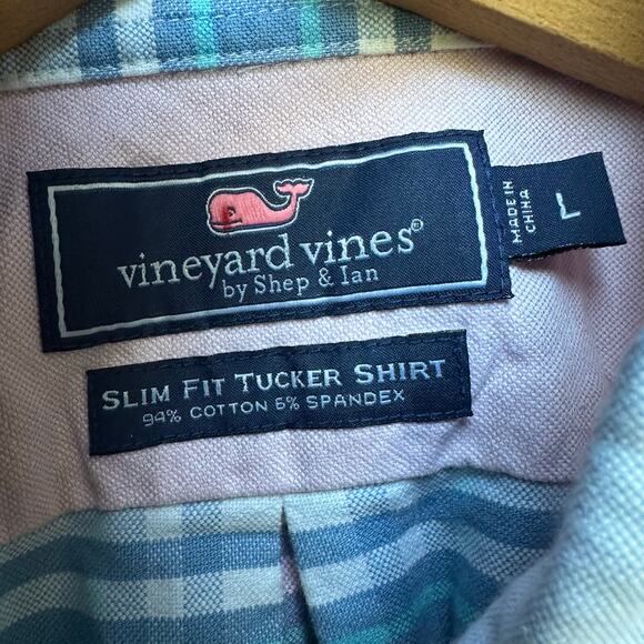 Vineyard Vines Slim Fit Tucker Shirt L – Patchwork Colorblock Button-Up - Picture 2 of 5
